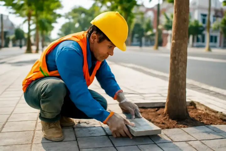 Thiết kế vỉa hè theo bốn dải: cách chia 5 mét cho người đi bộ, cây và xe